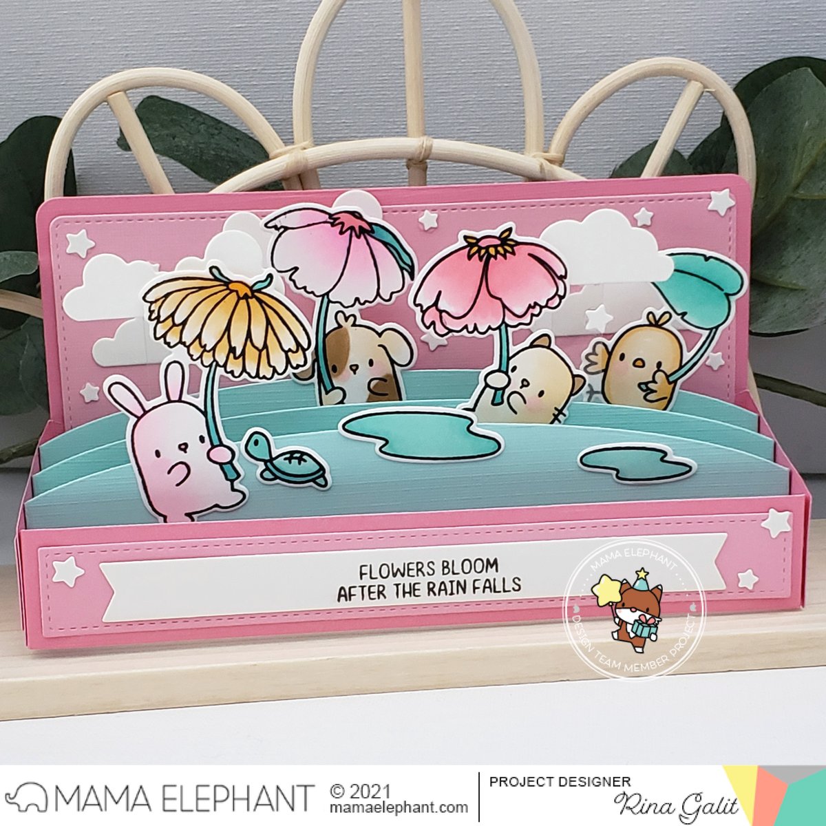 MAMA ELEPHANT-FLOWER SHOWER STAMP & DIE SET - 8