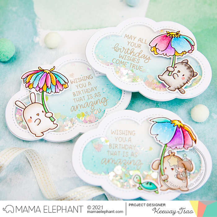 MAMA ELEPHANT-FLOWER SHOWER STAMP & DIE SET - 5