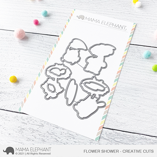 MAMA ELEPHANT-FLOWER SHOWER STAMP & DIE SET - 2