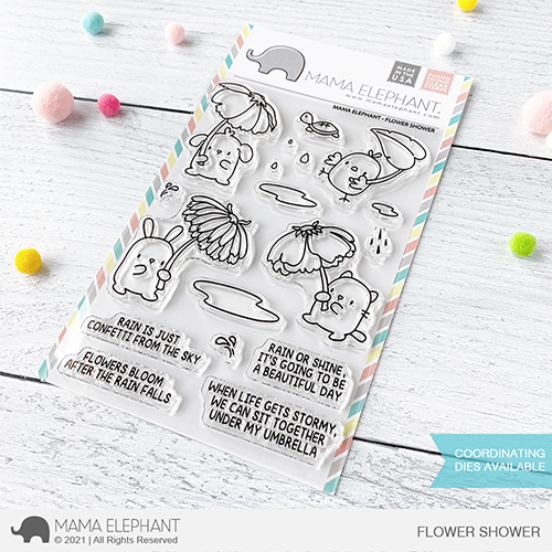 MAMA ELEPHANT-FLOWER SHOWER STAMP & DIE SET