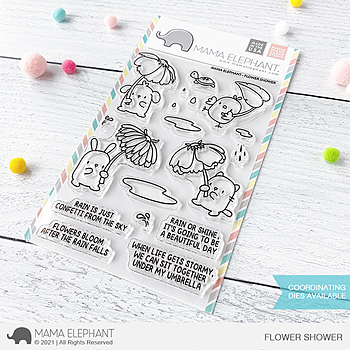 MAMA ELEPHANT-FLOWER SHOWER STAMP & DIE SET
