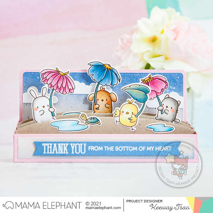 MAMA ELEPHANT-FLOWER SHOWER STAMP & DIE SET - 4