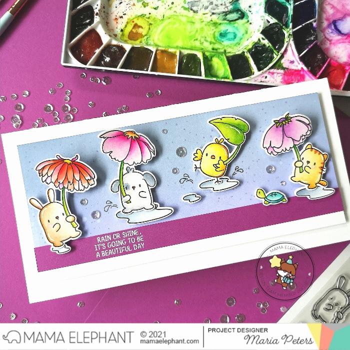 MAMA ELEPHANT-FLOWER SHOWER STAMP & DIE SET - 7