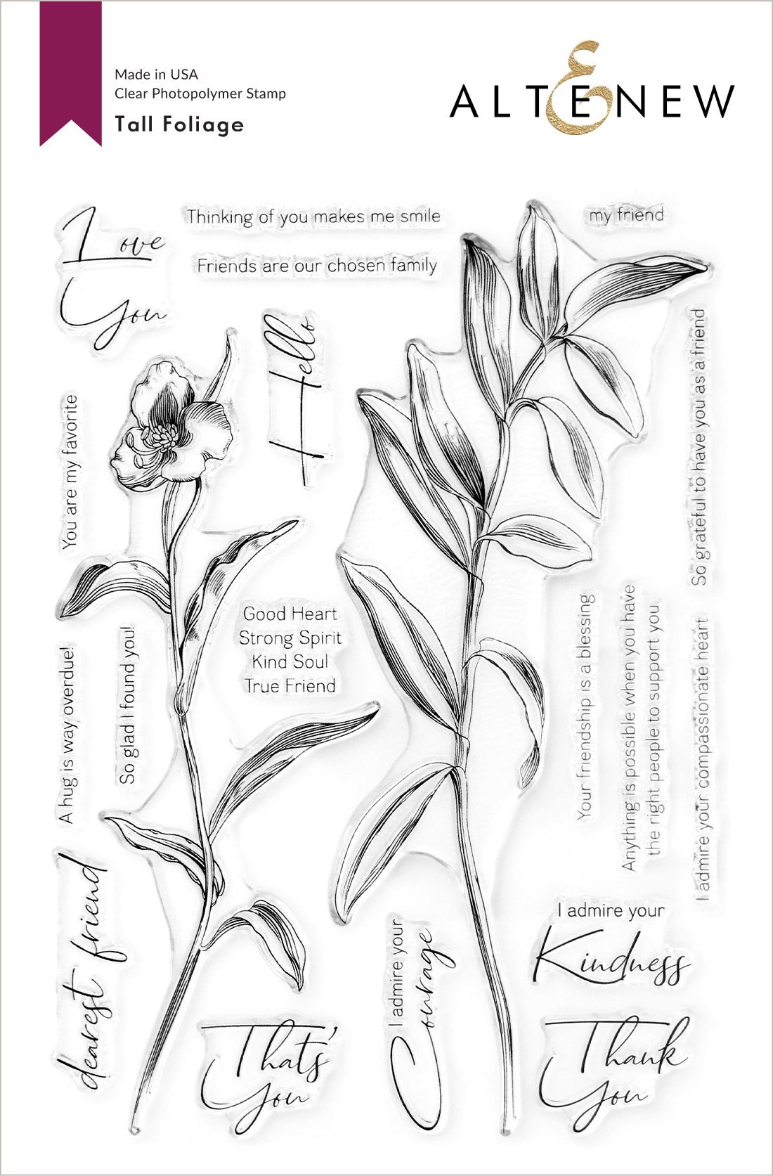 ALTENEW -Tall Foliage Stamp Set