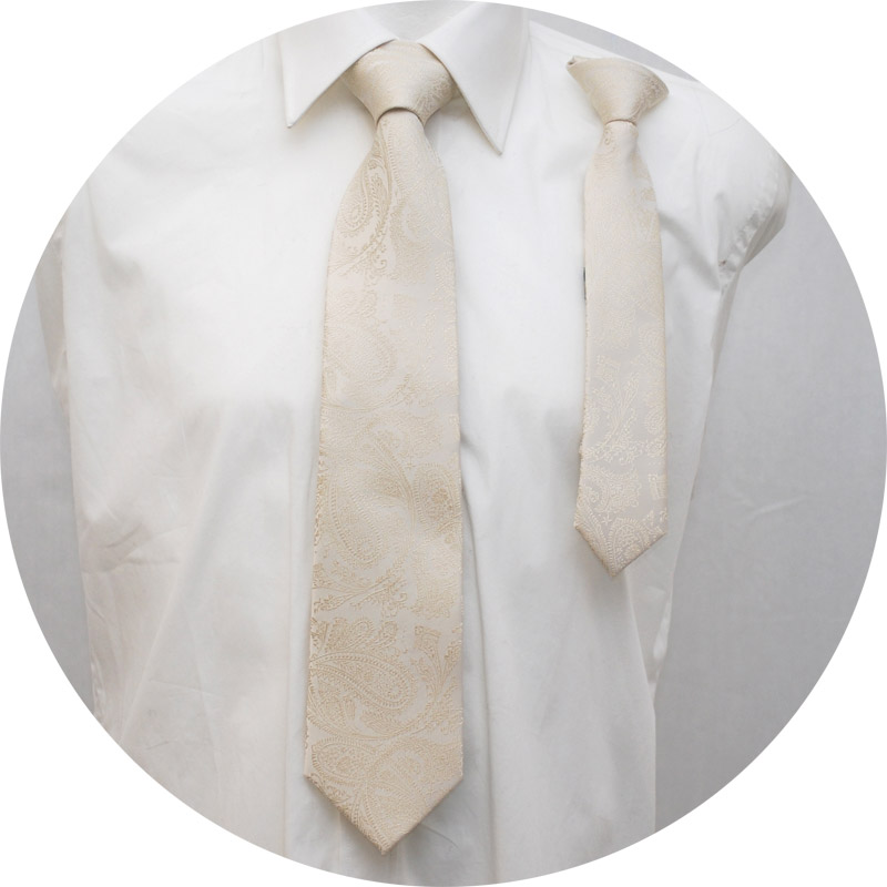 Far och son slipsar Paisley Ivory