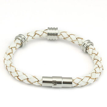 Läderarmband Tony vitt