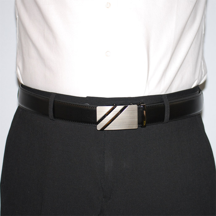 Läderbälte stripe svart 985 - 2