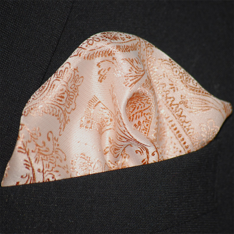 Väst+fluga Paisley Aprikos - 4