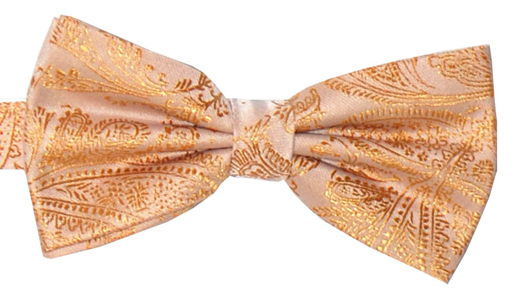 Väst+fluga Paisley Guld - 3