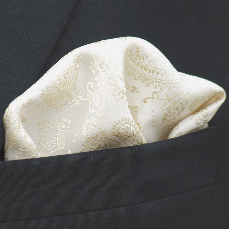 Väst+fluga Paisley Ivory - 4