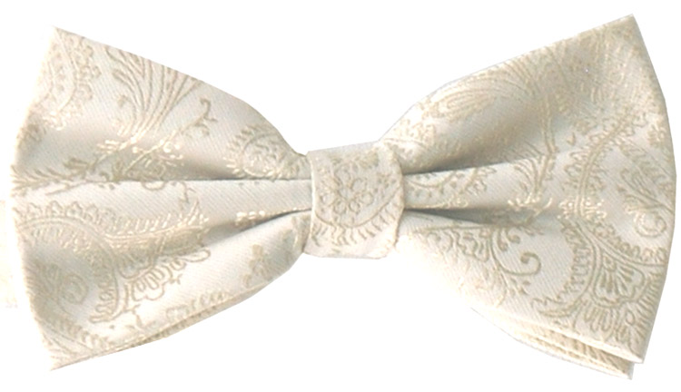 Väst+fluga Paisley Ivory - 3