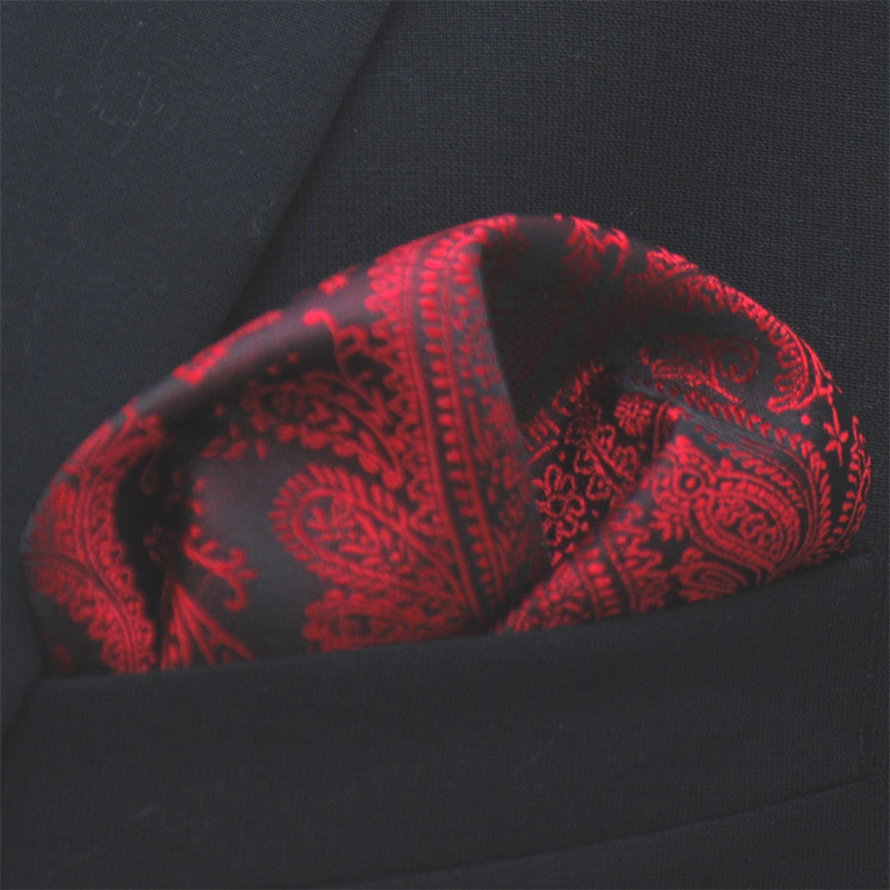 Väst+kravatt Paisley Röd - 3