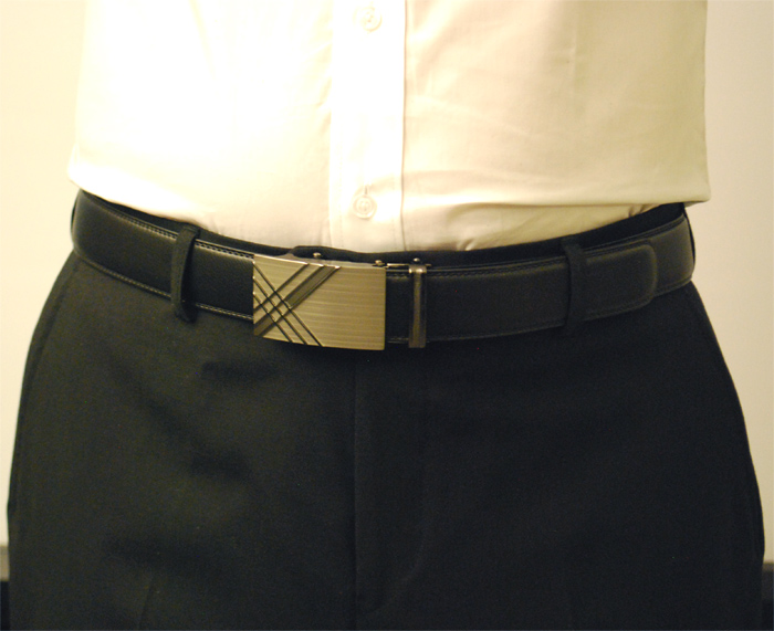 Läderbälte stripe svart 974 - 2