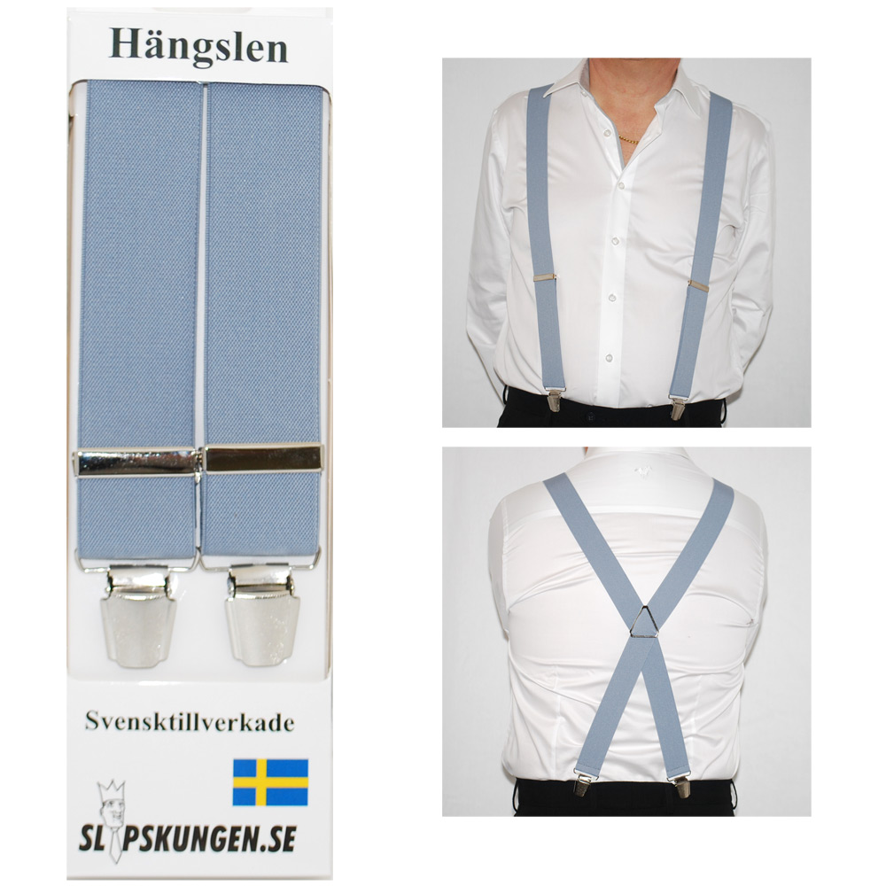 Svenska hängslen  Breda Gråa