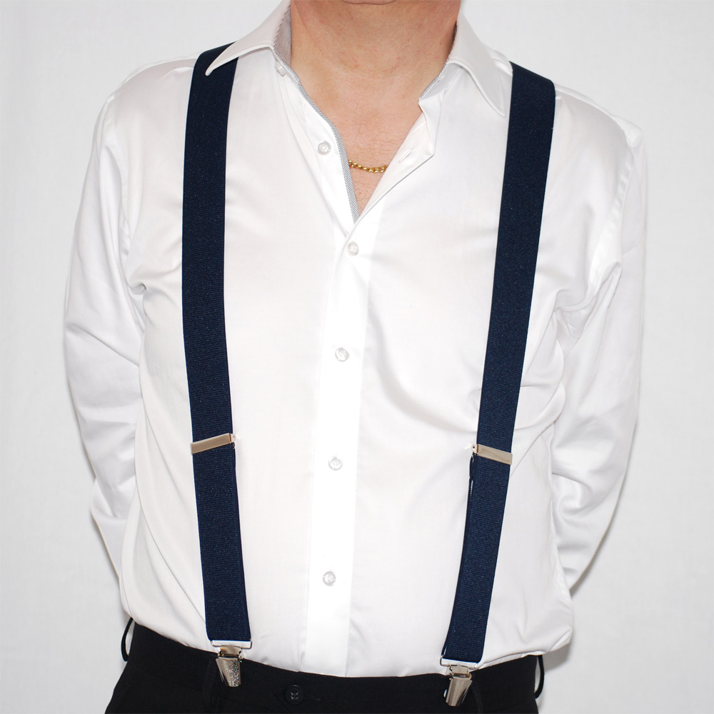 Svenska hängslen  Breda Marinblå - 2
