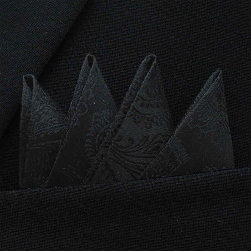 Väst+fluga Paisley Svart - 6
