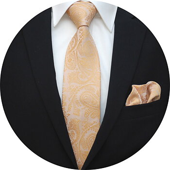 Slipsset Paisley Guld