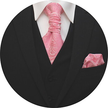 Kravattset Paisley Rosa