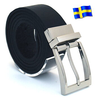 Läderbälte Bull svart 35mm 851-SP1