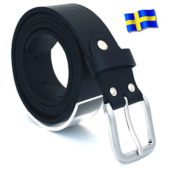 Läderbälte Bull svart 35mm 807