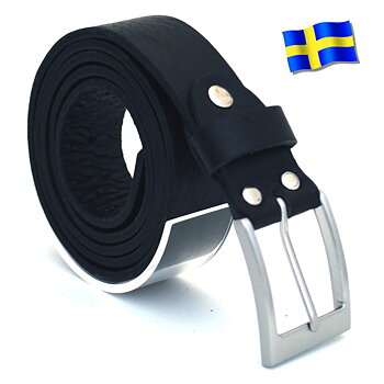 Läderbälte Bull svart 30mm 802