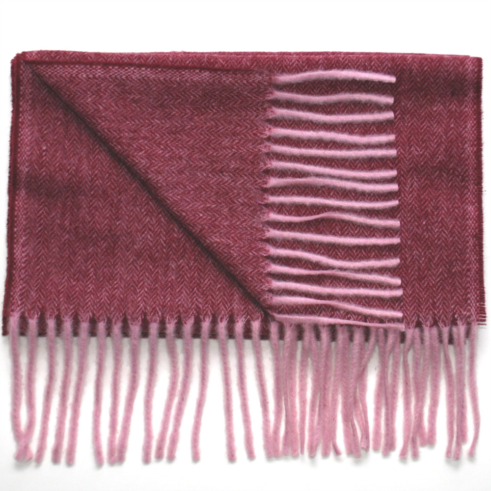 Halsduk Ylle Fishbone Mörkare Röd - 2