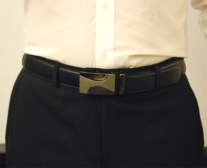 Läderbälte stripe svart 976 - 2