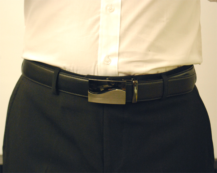 Läderbälte stripe svart 979 - 2