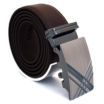 Läderbälte stripe brun 974B