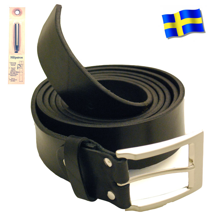 Läderbälte svart XL882
