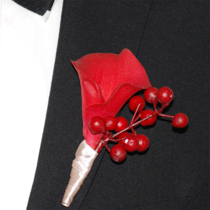 Corsage Lilja Röd
