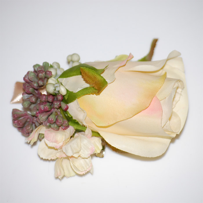 Corsage Ros Vit/Persika - 2