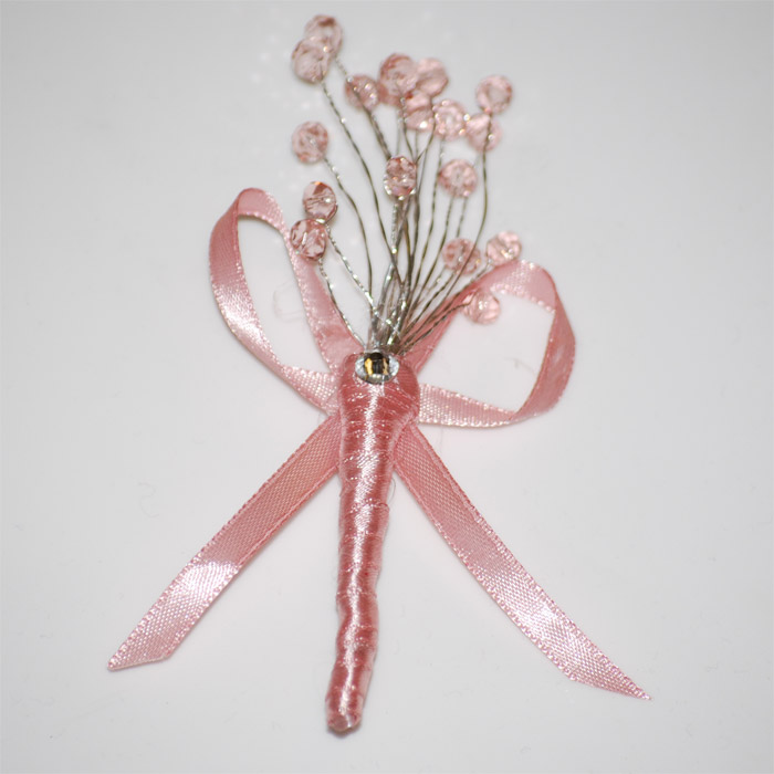Corsage Rosett Kristall Rosa - 2