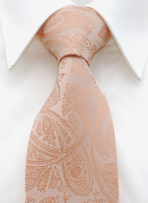 Väst+slips Paisley Aprikos - 3