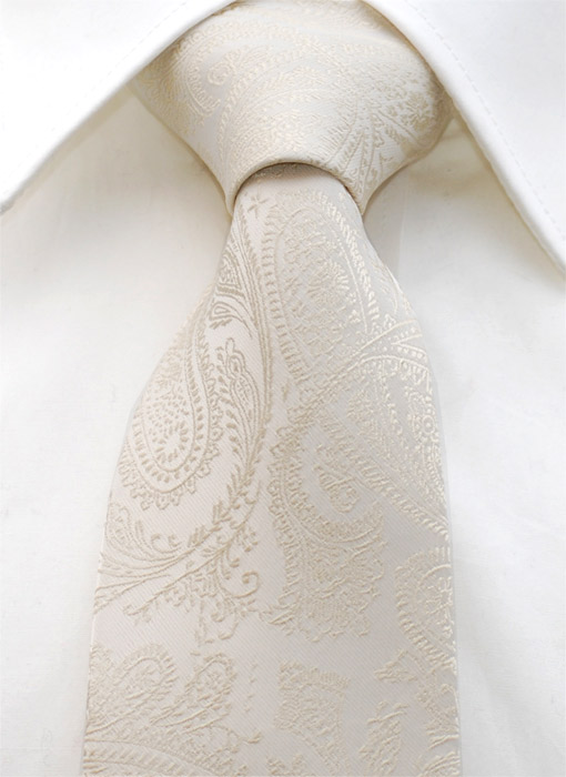 Väst+slips Paisley Ivory - 3