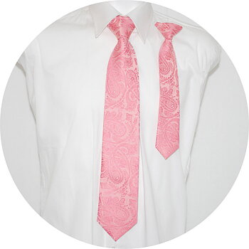 Far och son slipsar Paisley Rosa