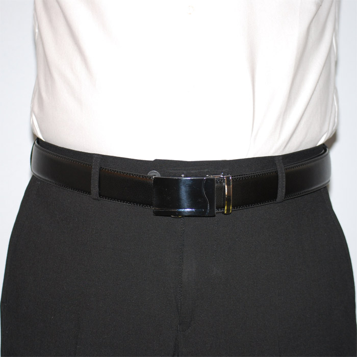 Läderbälte stripe svart 986 - 2