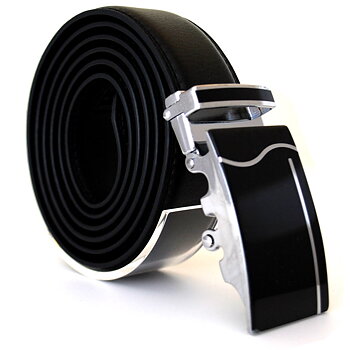 Läderbälte stripe svart 986