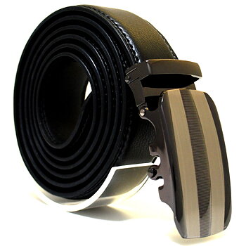 Läderbälte stripe svart 1004