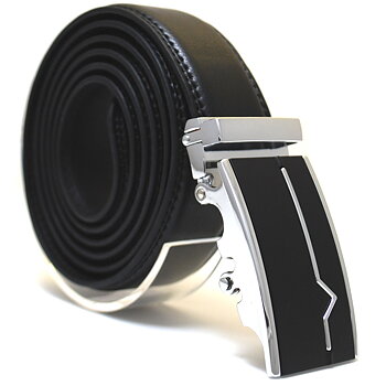 Läderbälte stripe svart 1006