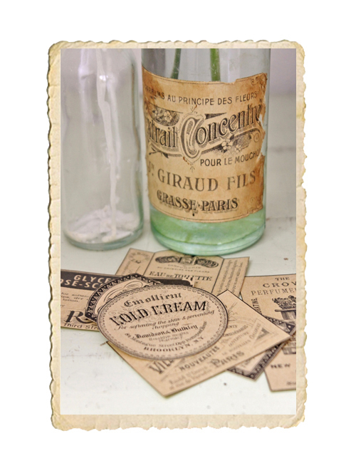 Klippark med själfhäftande vintage etiketter - 3
