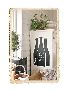Chalkboard sticker, vinflaskor