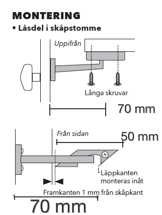 LÅDREGEL - KLÄMSKYDDAD TYP A -  2 ST
