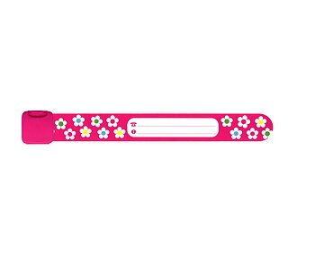 Infoband Rosa med Blommor