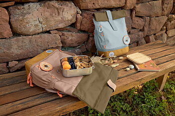 Lässig Mini Rolltop Backpack Nature light blue