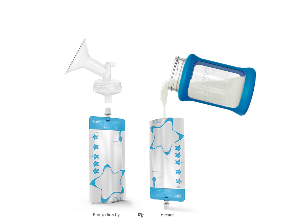 Cherub Baby Mjölkpåse Återanvändningsbar ThermoSensor (10 st) 180ml - 4