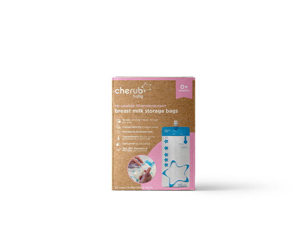 Cherub Baby Mjölkpåse Återanvändningsbar ThermoSensor (10 st) 180ml - 3