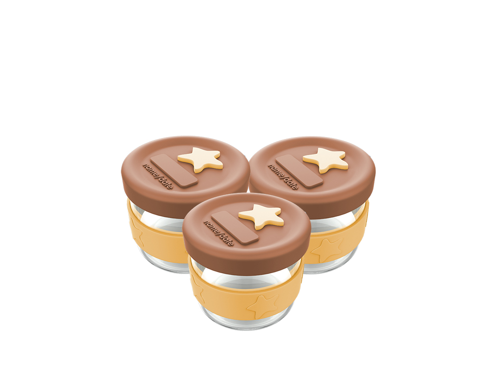 Cherub Baby Matburk Glas/Silikon 3x120 ml - Caramel & Mimosa