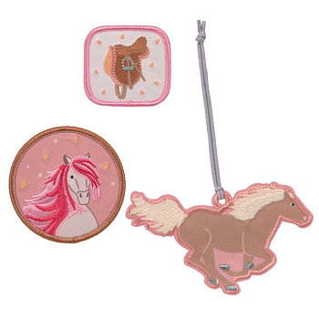 Lässig School Patches Set Horse pink