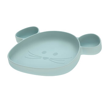 Lässig Section Plate Silicone Little Chums Mouse blue